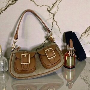 💫Coach Tan and Brown Crossbody Bag